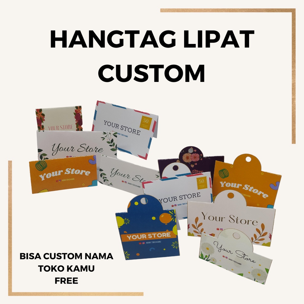 

Custom Hangtag Label Produk Lipat Hangtag Lipat Olshop Kemasan Free Design Murah