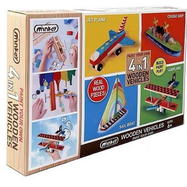 

Paint your own 4 in 1 wooden vehicle