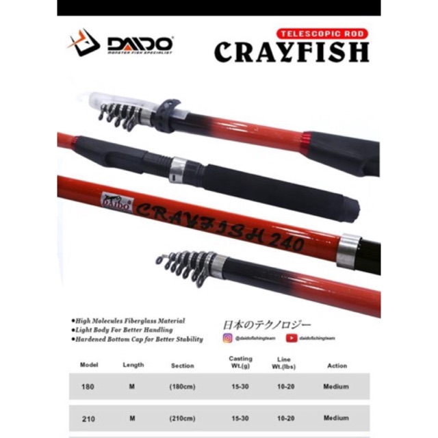 Joran antena Daido crayfish 240