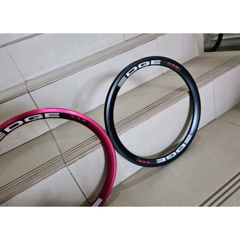 Rims velg edge size Rim Ukuran 16 plus 16 x 1 3per8- 349 - 16 inch lubang 28H 28 H 32H 32 H hole bahan alloy Alumunium sepeda lipat seli folding bike bisa brompton fnhon gust pikes 3 sixty