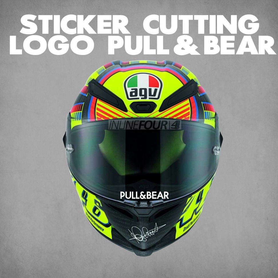 STIKER CUTTING PULL&amp;BEAR AKSESORIS MOTOR HELM TERMURAH VARIASI LOGO HOLOGRAM