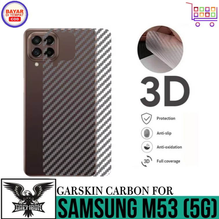 Promo Garskin Carbon SAMSUNG GALAXY M53 5G Anti Gores Belakang Handphone Anti Lengket Bekas Lem