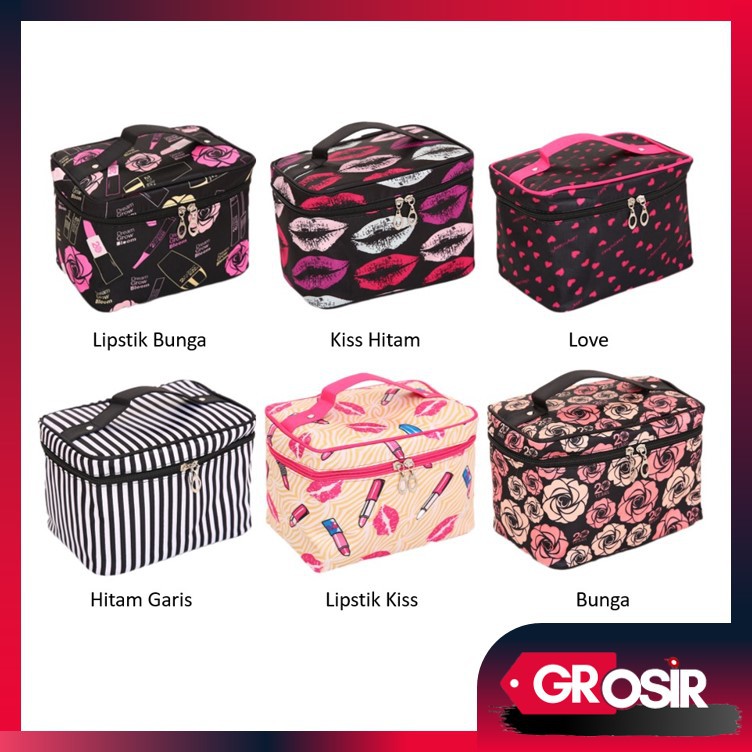 Grosir - K502 (UK BESAR) Tas Kosmetik Motif / Tas Multi Fungsi / Bag Travel Make up / Tas Organizer