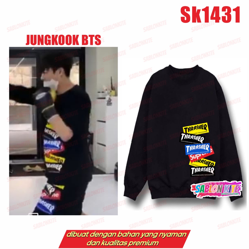 MURAH!!! SWEATER KPOP JUNGKOOK TRASER SUPRIM SK1431 UNISEX