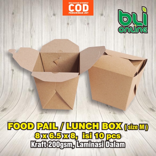 

Food Pail [M] 8 x 6,5 x 8 / Dus Nasi / Box Nasi / Rice Box / Take away / Lunch Box Paper