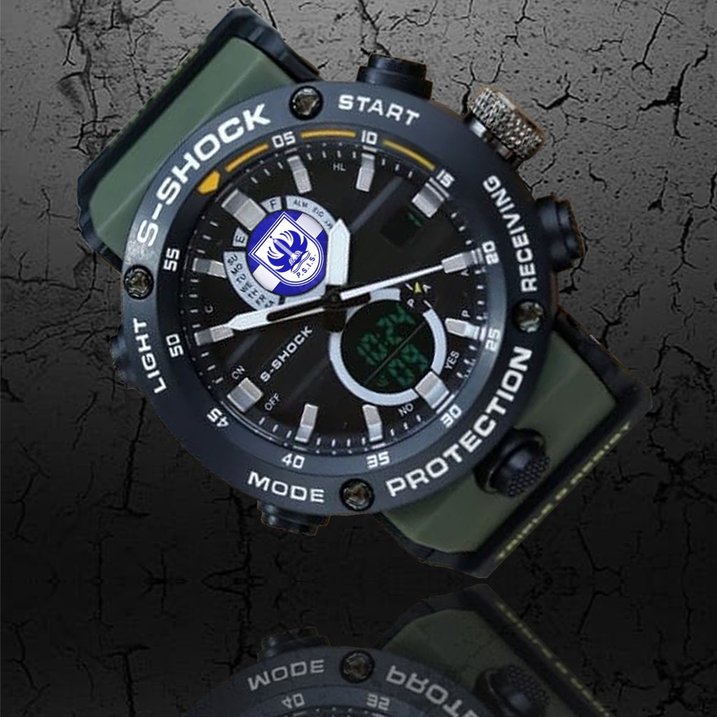 (EXCLUSIVE) Jam Tangan P.S.I.S Double Time - Tali Hijau Army