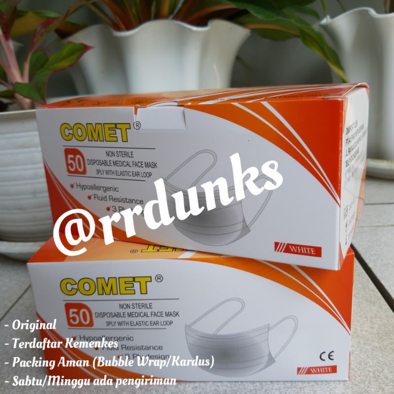 Masker COMET Earloop (White) 1box isi 50pcs