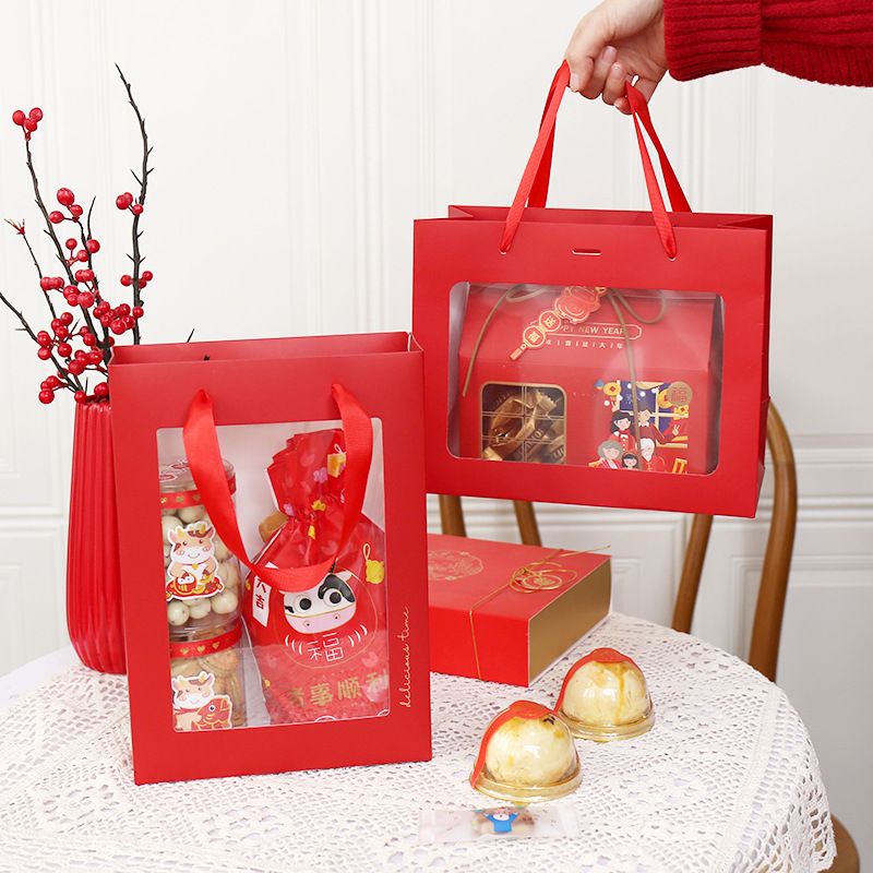 PAPER BAG MERAH IMLEK TAS HAMPERS HADIAH SINCIA GIFT BAG MEWAH