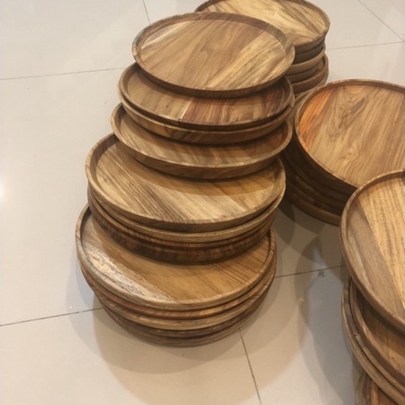 Piring Nampan 25cm Baki Kayu Jati Wooden Tray Kayu Jati