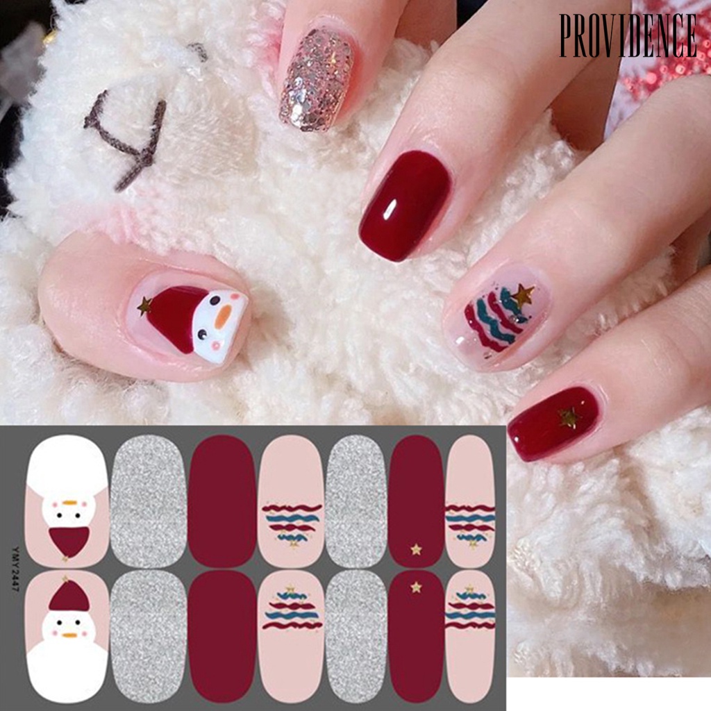 Providence Stiker Nail Art Motif Rusa / Kepingan Salju / Natal Untuk Wanita