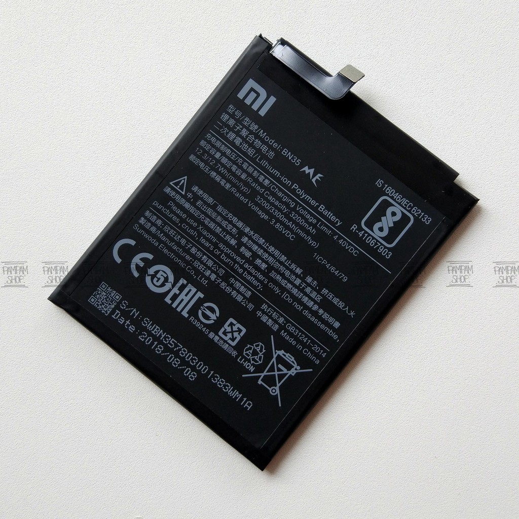 Baterai XiaoMi BN35 Redmi 5 Original OEM Battery Batrai Batre BN 35 Xiao Mi HP