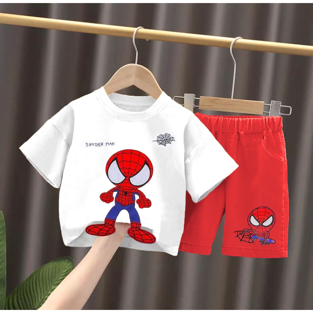 PROMO SETELAN BAJU ANAK MOTIF SPIDERMEN KAKI 1-5 TAHUN SETELAN BAJU ANAK LAKI LAKI DAN PERMEPUAN TERLARIS