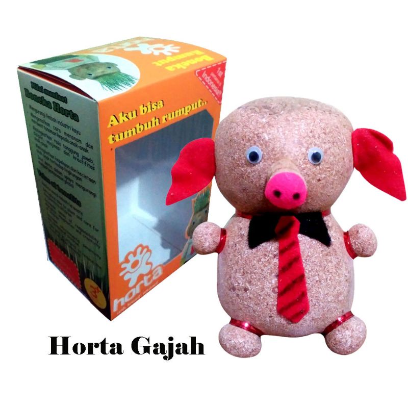 Mainan Anak Unik & Edukatif Boneka Rumput Horta Gajah - Souvenir Ultah Anak - Kado Unik
