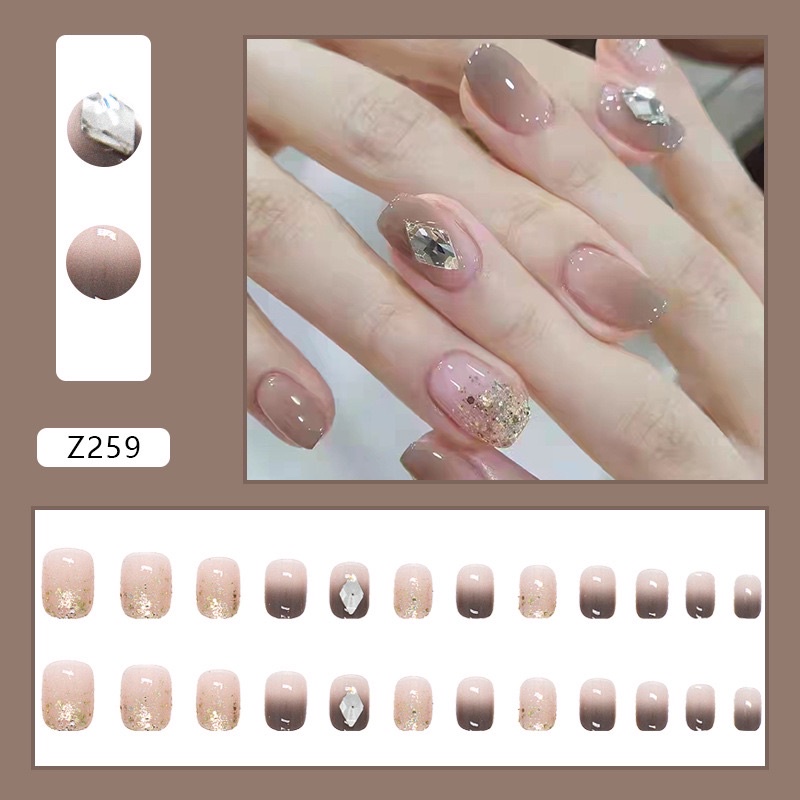 Kuku Palsu 【B143，lem cair】Nikah Wedding False Nailart Pengantin Tangan