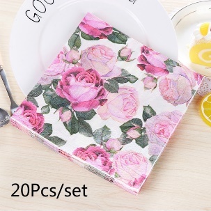 20pcs/set Stripe Colored Printed Paper Towel Napkin Printing Face Paper