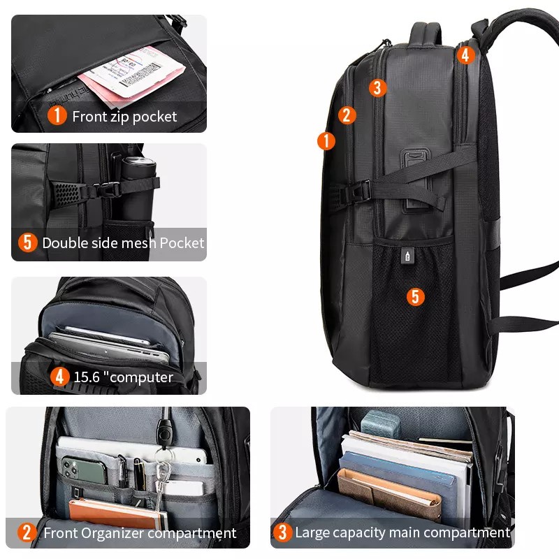 B00388 Tas Arctic Hunter Cowok Ransel Pria Laptop Bag 15.6 Sporty USB