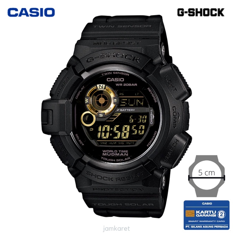 JAM TANGAN PRIA CASIO G-SHOCK MUDMAN G-9300GB-1 ORIGINAL - GSHOCK G9300GB HITAM GOLD