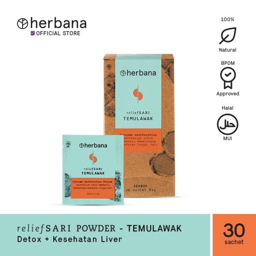 

Herbana Relief Sari Powder Temulawak - Isi 30 Sachet @4g