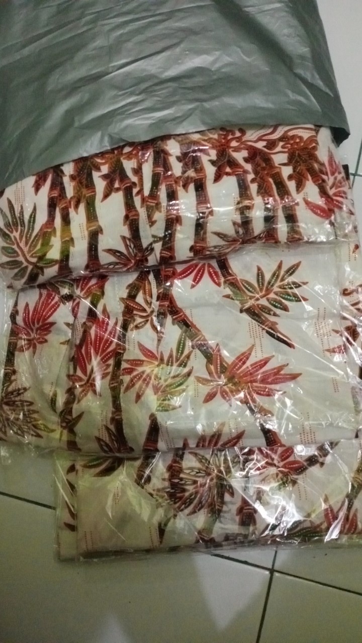 Maura Couple-sania Ruffle Batik Couple Keluarga Ori Ndoro Jowi Dnt Motif Bambu Putih