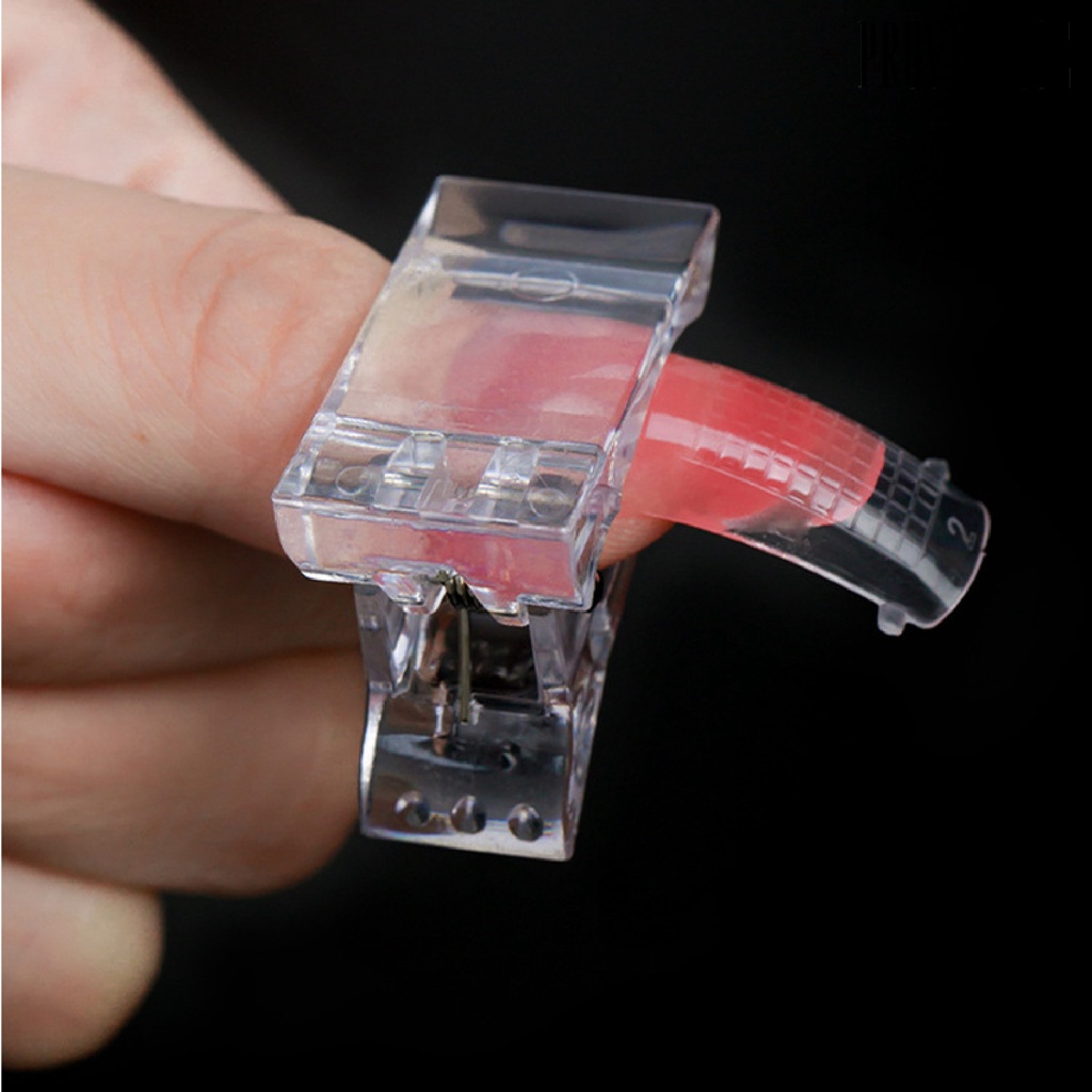 Providence 5Pcs Fix Clips Transparent Eco-friendly Acrylic Faux Fingernail Extension Nail Clippers for Women