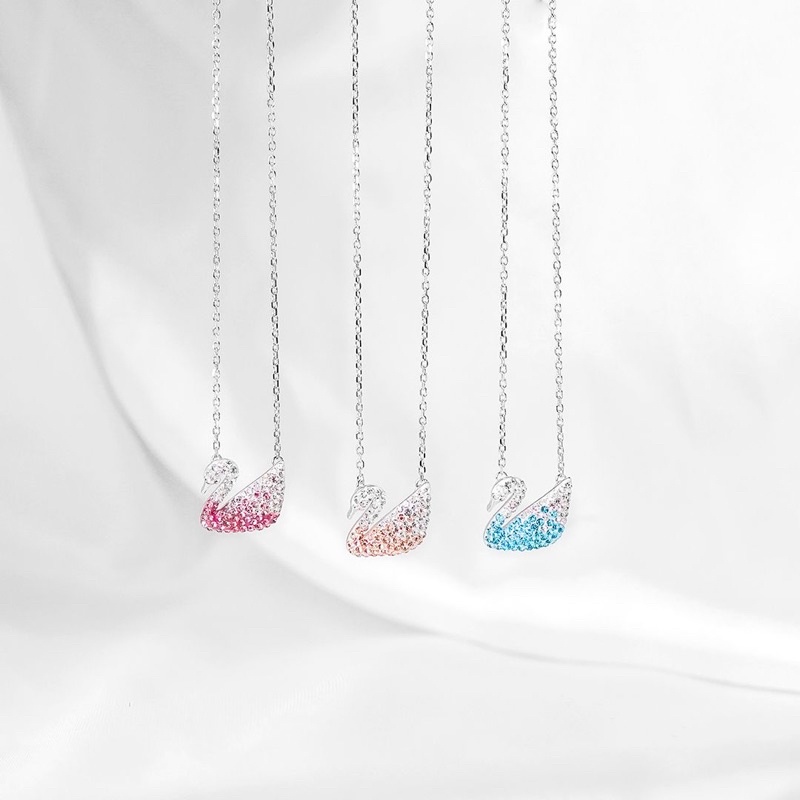 SELLY SILVER - NEW KALUNG SWAROVSKI PERAK WANITA ASLI SILVER 925 LAPIS EMAS PUTIH PERHIASAN PERAK 92