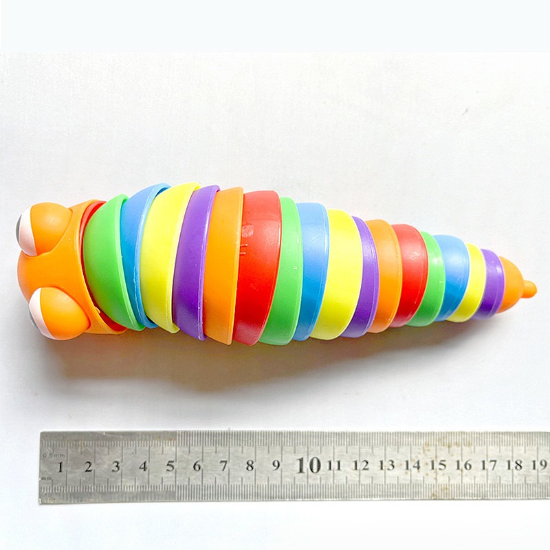 Mainan Sensory Ulat Siput Rainbow Finger Slug