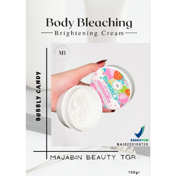 Body Bleaching Cream BUBBLY CANDY Majabin Beauty 100gr