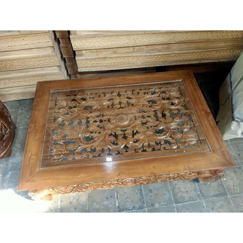 meja osin ukir jati. meja lesehan. meja warung