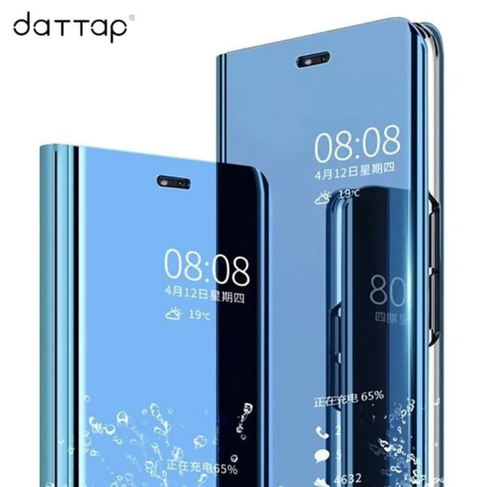 Flip Case Mirror Samsung J4 Plus J4+ Clear View Standing Cover