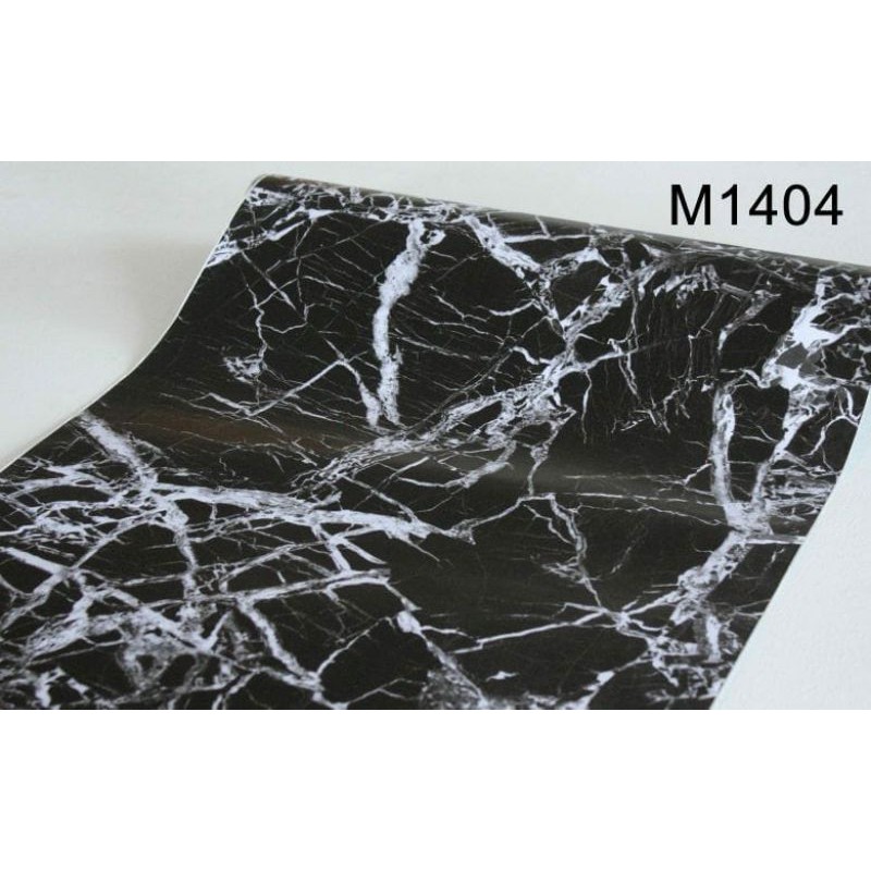 Motif  marmer hitam 45cmx10m wallpaper dinding