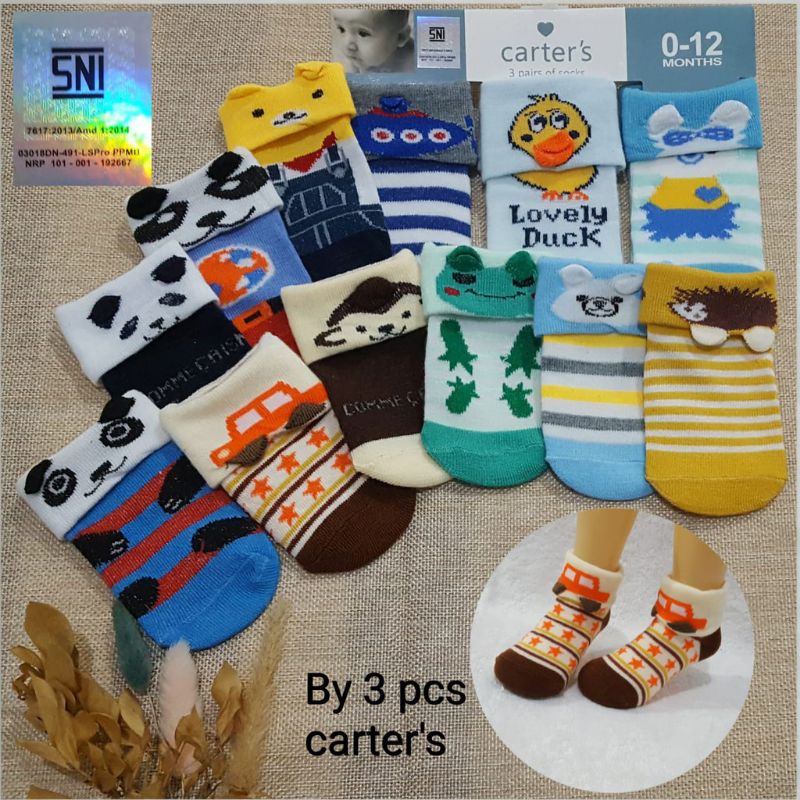 3 Pasang Kaos Kaki Anak Bayi Boy &amp; Girl CARTER'S IMPORT