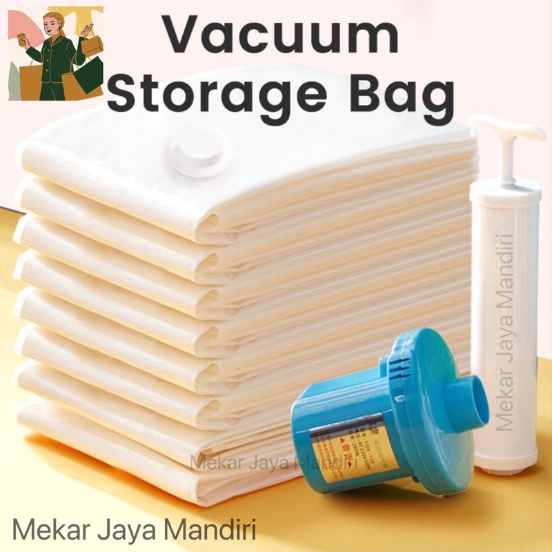 Vacuum Bag Pakaian Plastik Vacum Bag Plastic  Travel Vakum Baju Pakaian Laundry Bag Storage Keranjang Pakaian