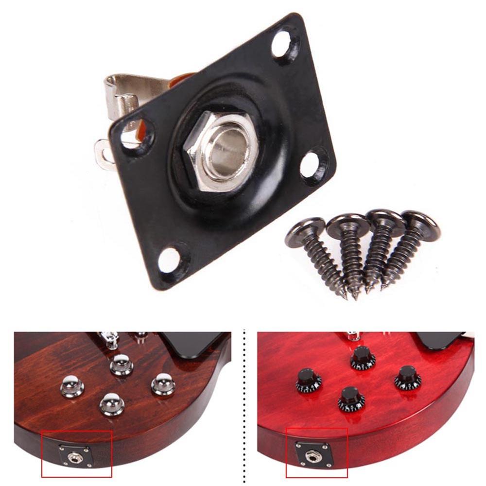 Nickolas1 Stop Kontak Output1/4 (6.35mm) Metal Guitar Replacemnet Bagian Gitar Elektrik Untuk Gitar Listrik Instrumen Senar Jnput Jack