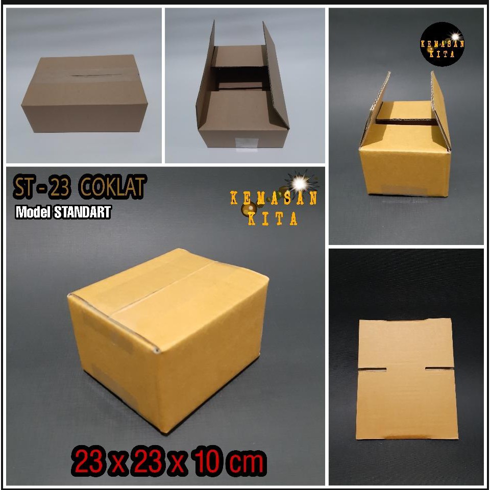 

KOTAK ST-23 23X23X10 CM KARTON BOX PACKAGING COKLAT AKSESORIS SOUVENIR