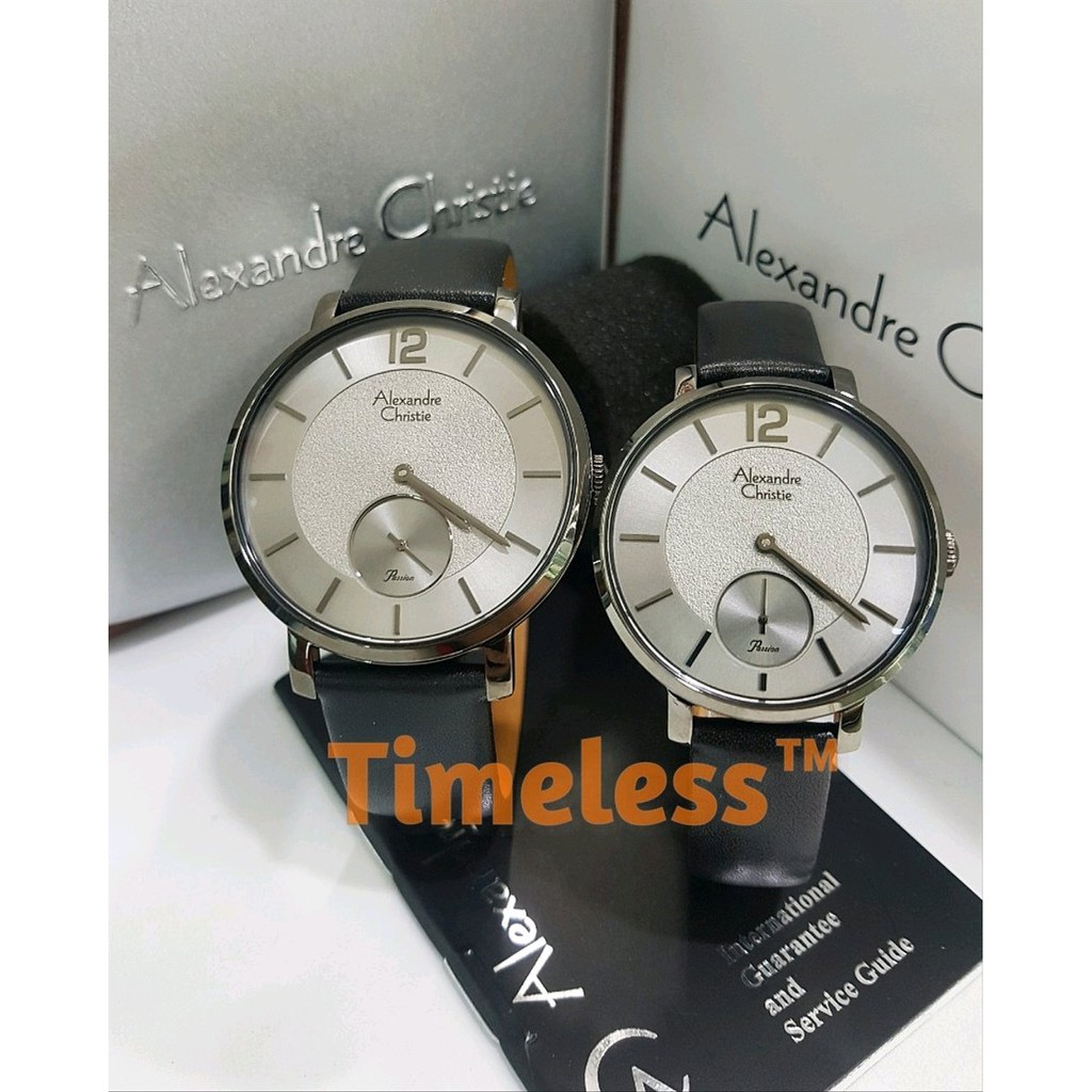 Promo jam tangan couple alexandre christie ac 8590 MS Gray Murah