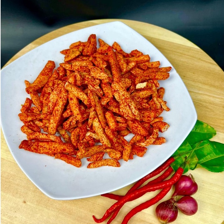 500 GR BASRENG DAUN JERUK KERIPIK KACA DAN USUS CRISPY HOME MADE PEDAS GURIH