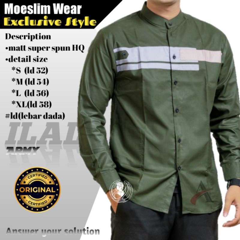 Koko pria putih polos slimfit koko modern hadroh elrumi seragam azzahir gus azmi