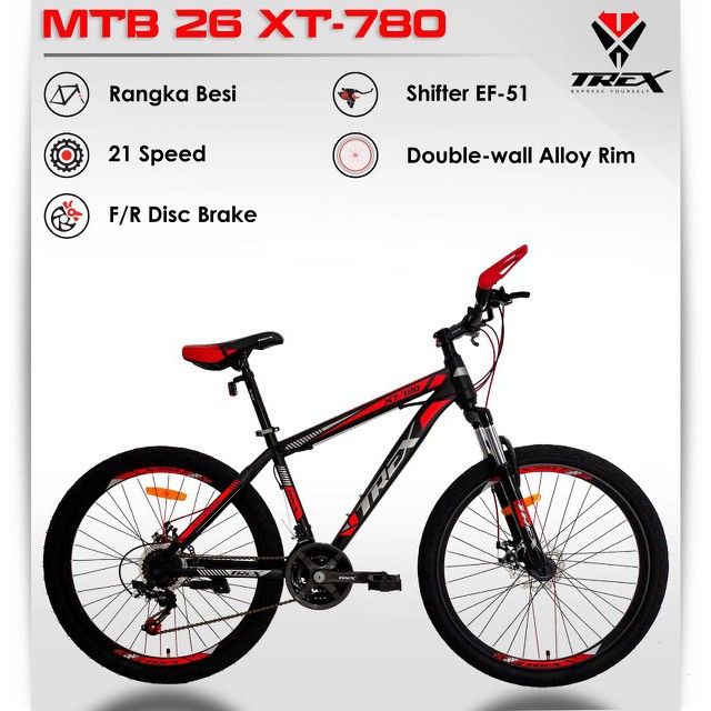 Sepeda Gunung MTB 26 TREX XT-780 21Speed