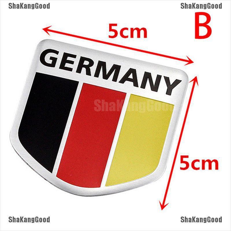 Stiker Emblem Motif Bendera Jerman Jerman 3D Bahan Aluminium untuk Mobil, shakang