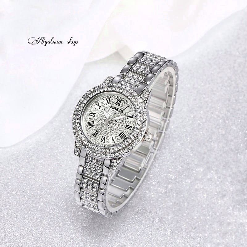 Jam Tangan Wanita Diamond FASHION MIRETE ORIGINAL Stainless Steel  Anti Air  dan Free Bubble_jam tangan wanita kasual permata bayar di tempat