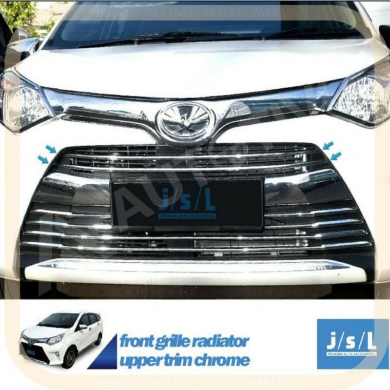 calya front grill radiator atas/ upper trim chrome jsl