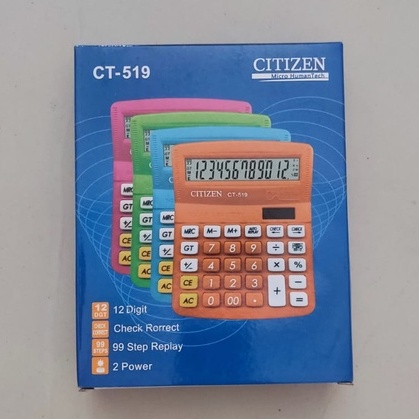 

Kalkulator Citizen CT 519 Calculator Alat Hitung 12 digit