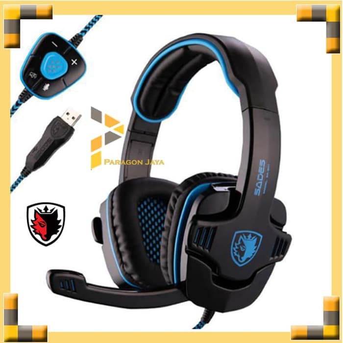 SADES SA-901 Gaming Headset Gaming Headphone USB For PC Notebook Blue