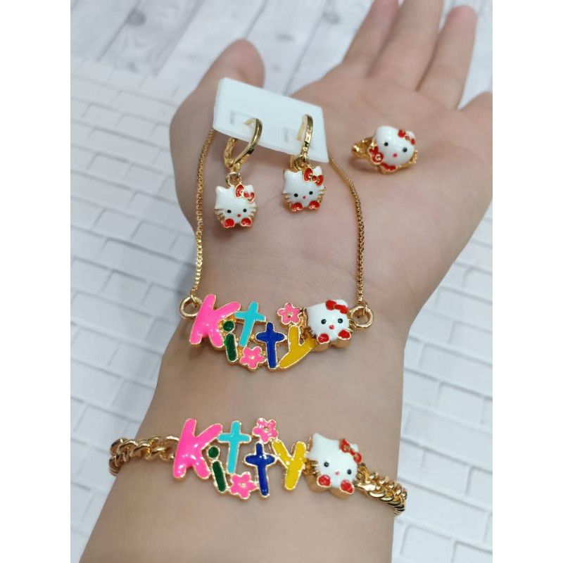 kalung anak xuping/kalung satu set/kalung hello kity lapis emas