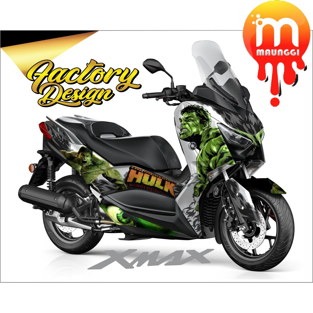 Striping xmax full body Stiker motor yamaha xmax full body Decal xmax full body motif superhero hulk