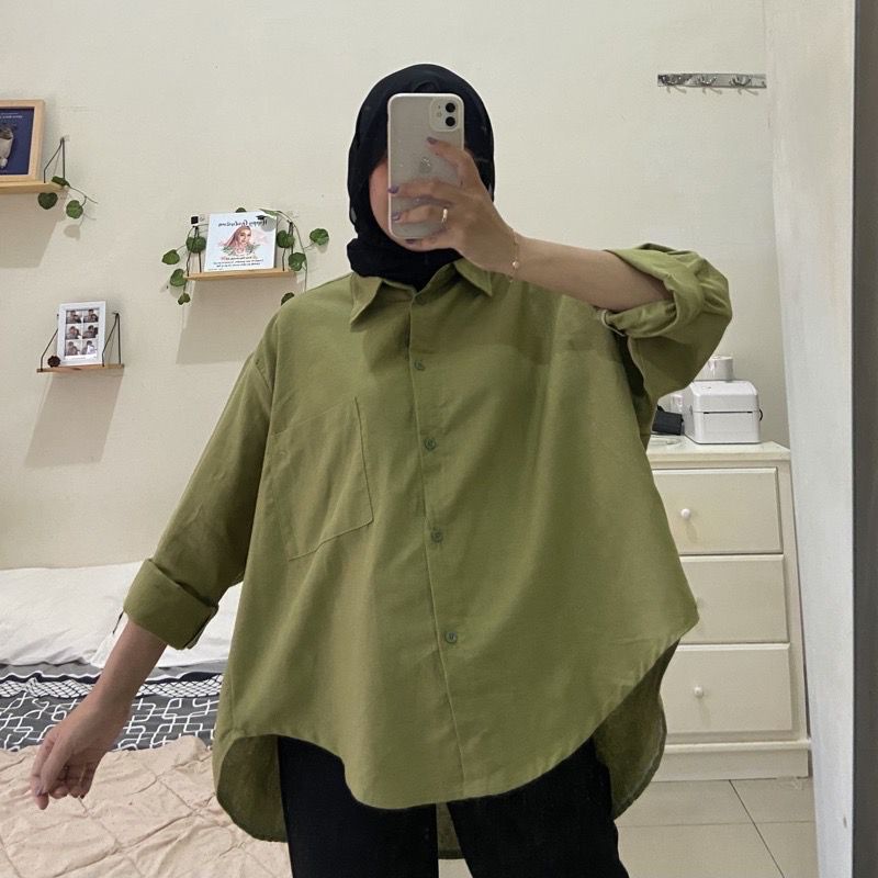 Kaira Shirt Kemeja Basic Wanita Terbaru dan Kekinian Bahan Linen / Kemeja Wanita / Kemeja basic / Kemeja Oversize / Blouse Jumbo