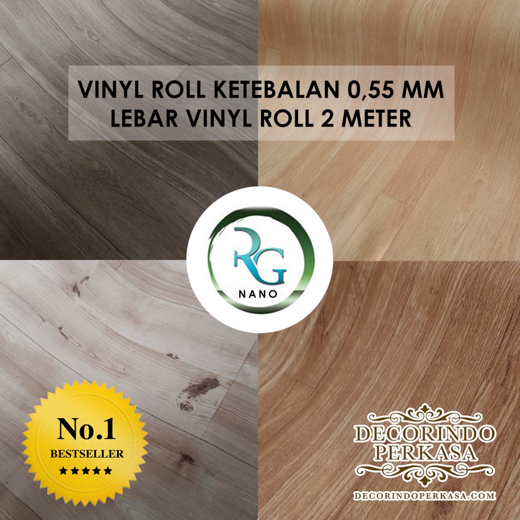Karpet Vinyl Korea Lantai Plastik Motif Kayu Pasir RG 