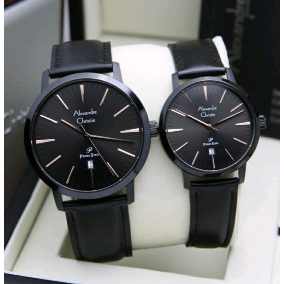 Alexandre Christie Ac 1028  -Ac1032 - AC 1030 / ac1028 -Ac 1032  / AC 1034/ AC 1033  /AC 1031/AC 1029 Rantai - kulit  Jam Tangan couple Harga Couple Original