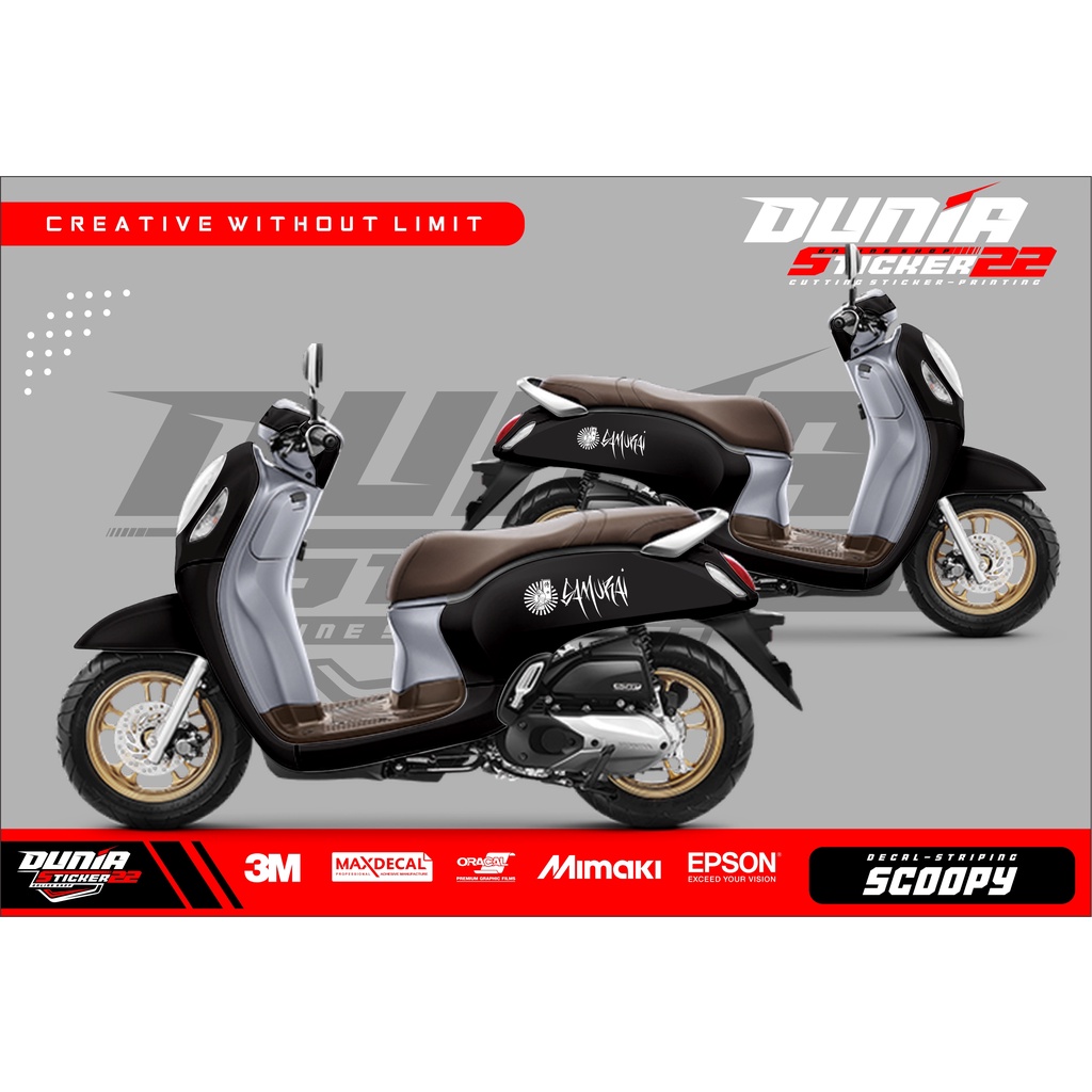 STICKER CUTTING SCOOPY SAMURAI X / STICKER SCOOPY CUSTOM/ STICKER CUTTING SCOOPY TERMURAH-D32-2022