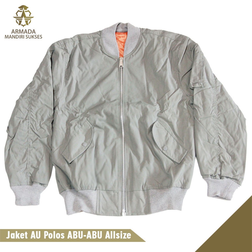 Jaket Bomber Grey - Jaket AU Grey